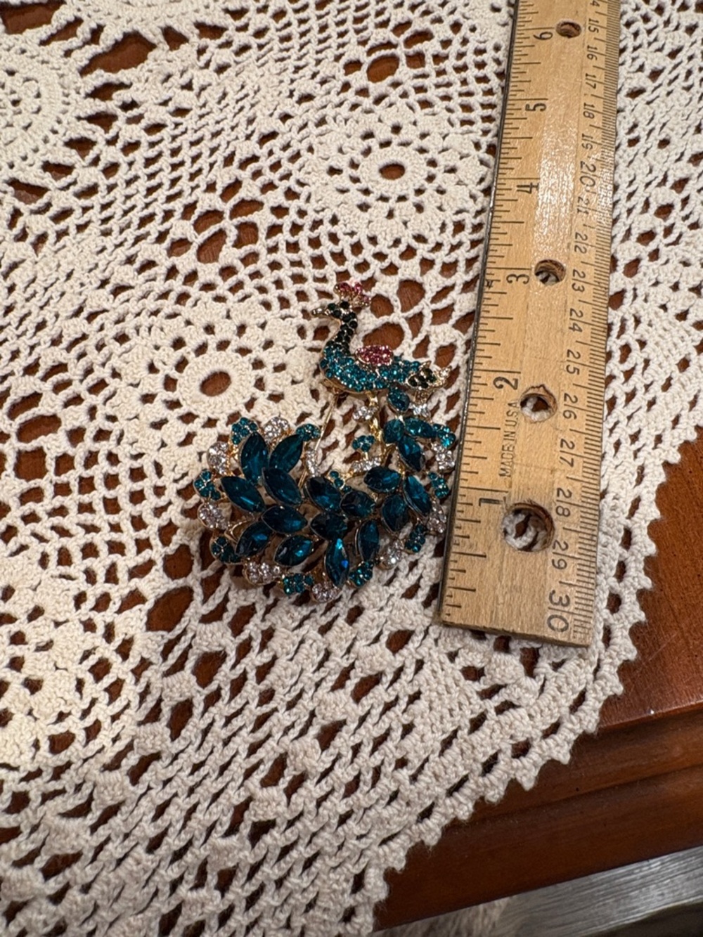peacock brooch - Picture 2 of 3
